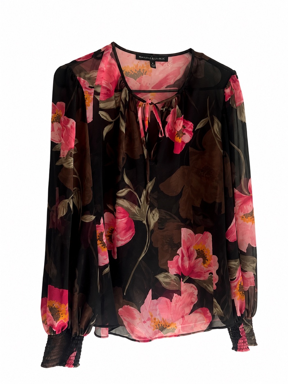 White House Black Market Floral Sheer | Size Small | Romantic Chiffon Top